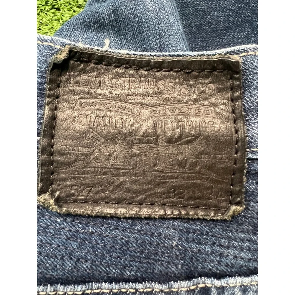 Levis 527 Slim Bootcut Jeans Mens 33x34 Dark Wash Flap Pocket Denim Blue